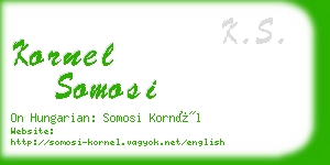 kornel somosi business card